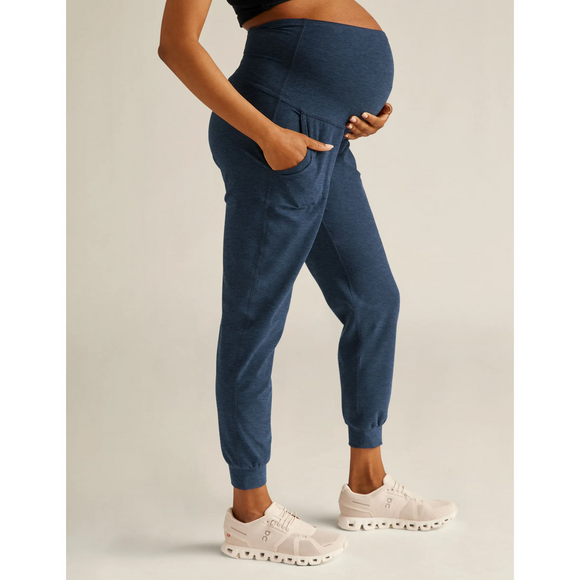Beyond Yoga Pants - Beyond Yoga Spacedye Beyond the Bump Maternity Midi Jogger in Blue